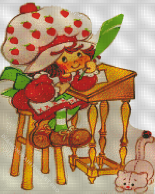 Vintage Strawberry Shortcake Cartoon Character Diamond Painting