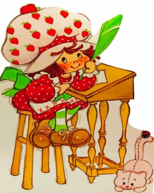 Vintage Strawberry Shortcake Cartoon Character Diamond Painting