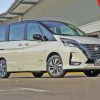 White Nissan Serena Car Diamond Painting