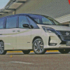 White Nissan Serena Car Diamond Painting