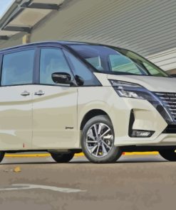 White Nissan Serena Car Diamond Painting