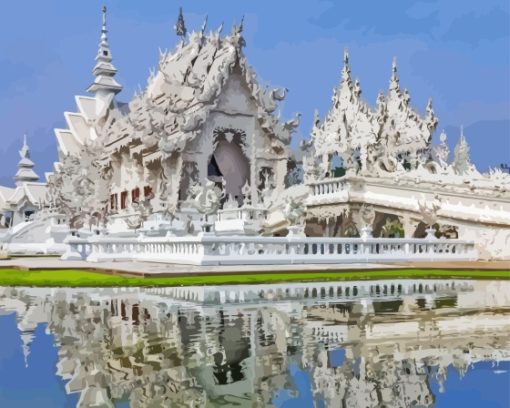 White Temple Thailand Diamond Painting