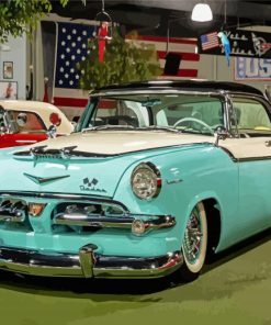 White And Blue 1956 Dodge Diamond Painting