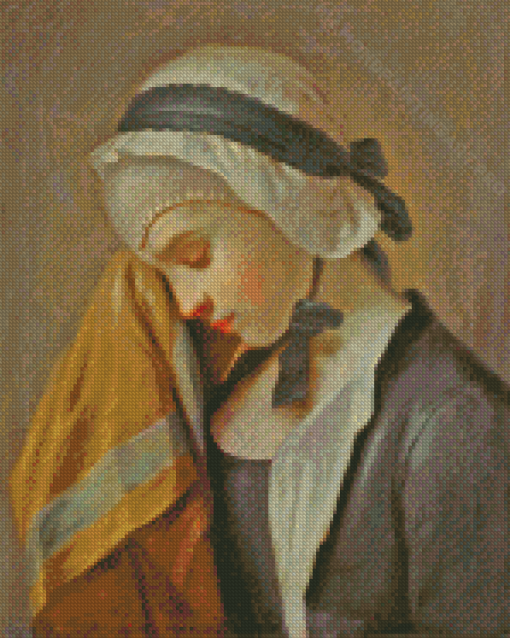 Vintage Woman Crying Diamond Painting