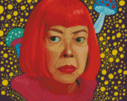 Yayoi Kusama Caricature Diamond Painting