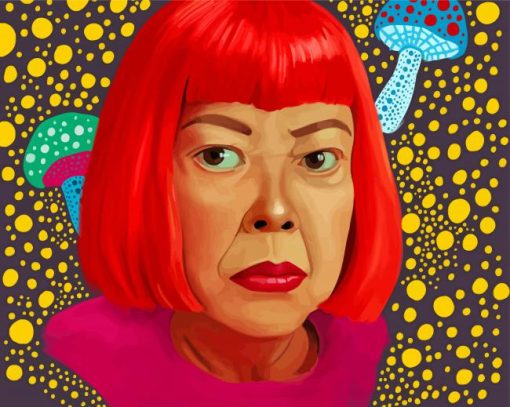 Yayoi Kusama Caricature Diamond Painting