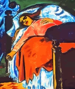 Abstract Woman On Bed Diamond Painting