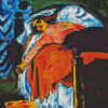 Abstract Woman On Bed Diamond Painting