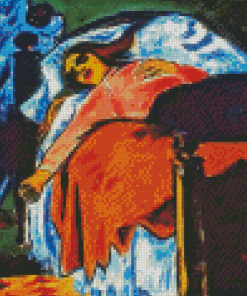 Abstract Woman On Bed Diamond Painting