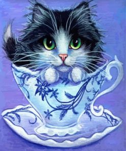 Aesthetic Cat In Cup Diamond Painting