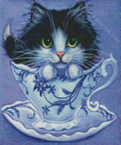 Aesthetic Cat In Cup Diamond Painting