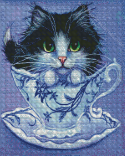 Aesthetic Cat In Cup Diamond Painting