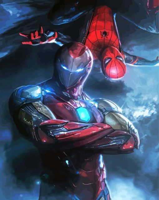 Aesthetic Iron Man And Spiderman Diamond Painting