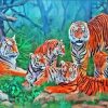 Aesthetic Tigers Family Diamond Painting