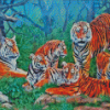 Aesthetic Tigers Family Diamond Painting