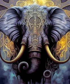 Aesthetic Golden Elephant Diamond Painting