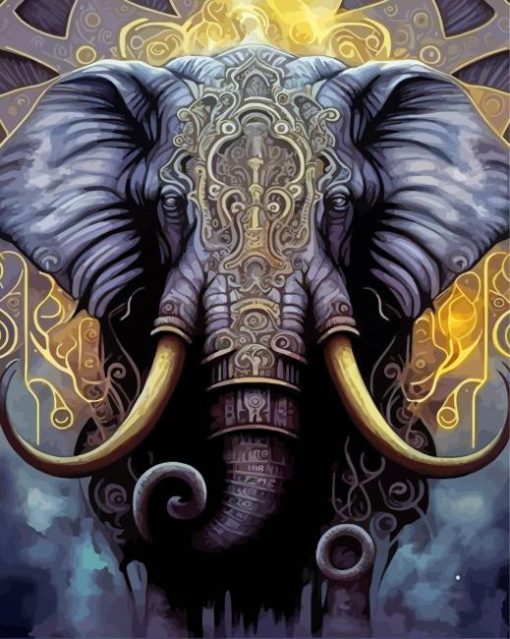 Aesthetic Golden Elephant Diamond Painting