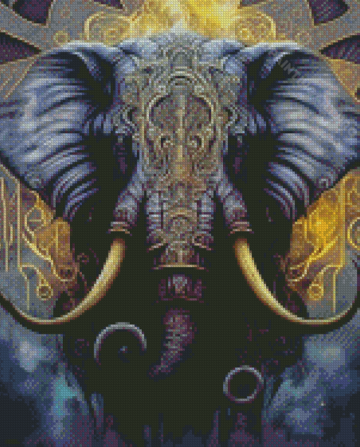 Aesthetic Golden Elephant Diamond Painting