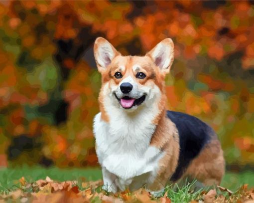 Aesthetic Welsh Corgi Dog Diamond Painting