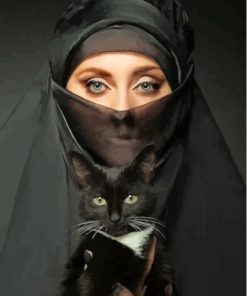 Arab Lady And Cat Diamond Painting