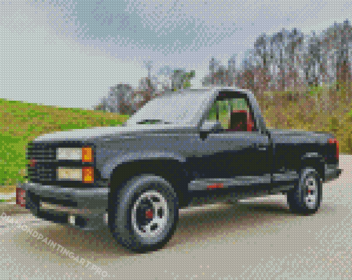 Black 1990 Chevy Diamond Painting