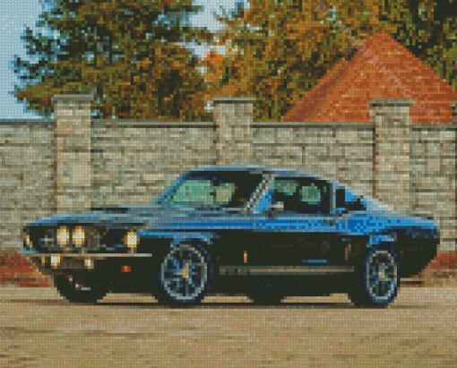 Black Fastback Mustang Diamond Painting