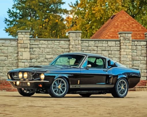 Black Fastback Mustang Diamond Painting