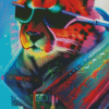 Cheetah Neon Animal Diamond Painting