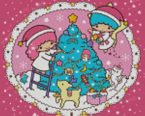 Christmas Little Twin Stars Diamond Painting