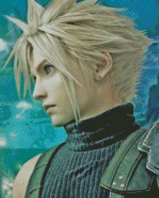 Cloud Strife Side Profile Diamond Painting