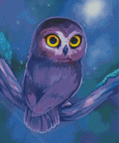 Purple Owl Diamond Painting