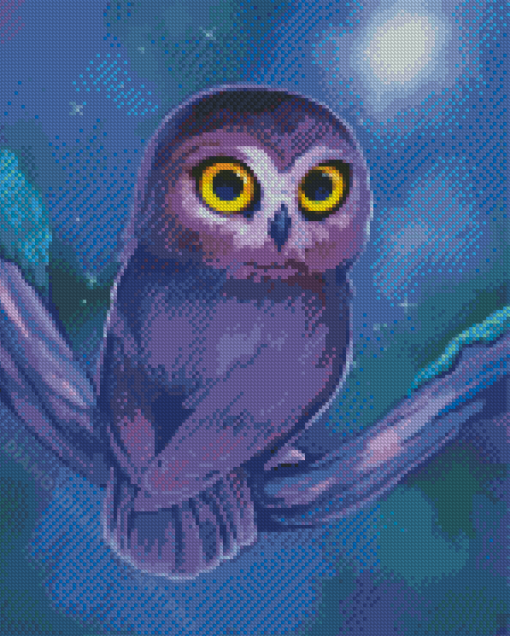 Purple Owl Diamond Painting