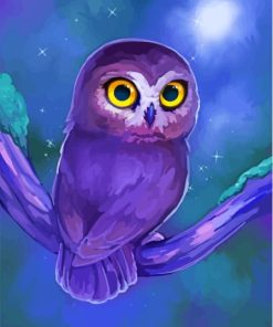 Purple Owl Diamond Painting