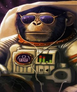 Space Astronaut Chimp Diamond Painting