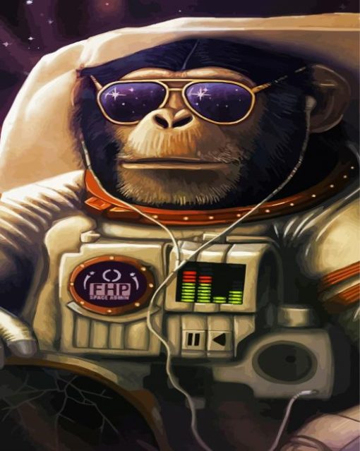 Space Astronaut Chimp Diamond Painting