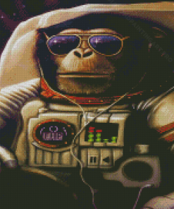 Space Astronaut Chimp Diamond Painting