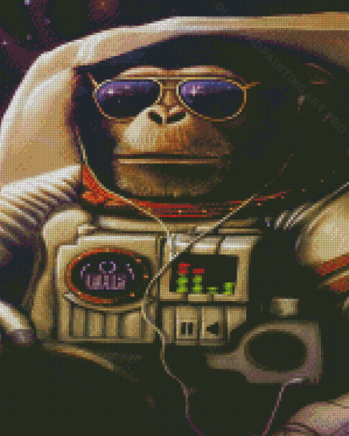 Space Astronaut Chimp Diamond Painting