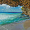 Curacao Beach Rocks Side Diamond Painting