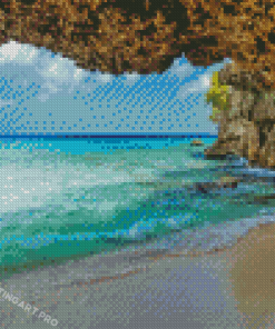 Curacao Beach Rocks Side Diamond Painting