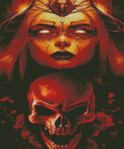 Devil Lady And Skull Diamond Painting