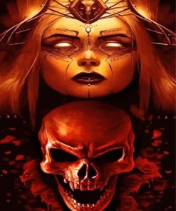 Devil Lady And Skull Diamond Painting