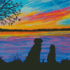 Dog And Cat Silhouette Diamond Painting