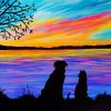 Dog And Cat Silhouette Diamond Painting