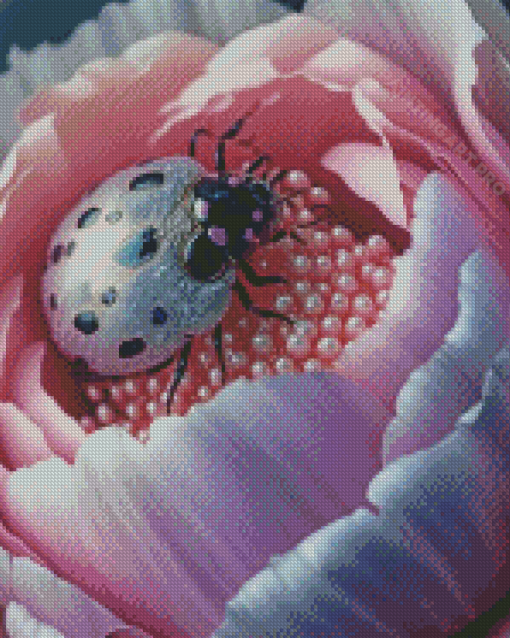 Fancy Pink Bug Diamond Painting