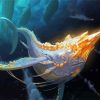 Golden Narwhal Underwater Diamond Painting