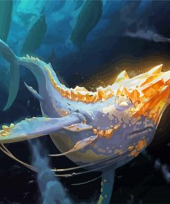 Golden Narwhal Underwater Diamond Painting