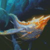 Golden Narwhal Underwater Diamond Painting