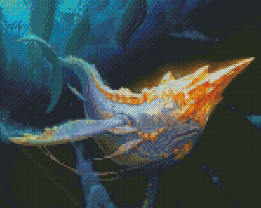 Golden Narwhal Underwater Diamond Painting