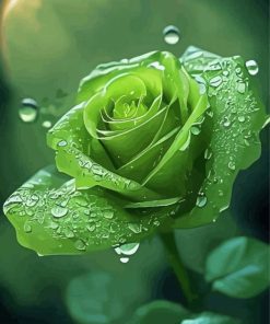 Green Rose Diamond Painting