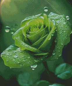 Green Rose Diamond Painting